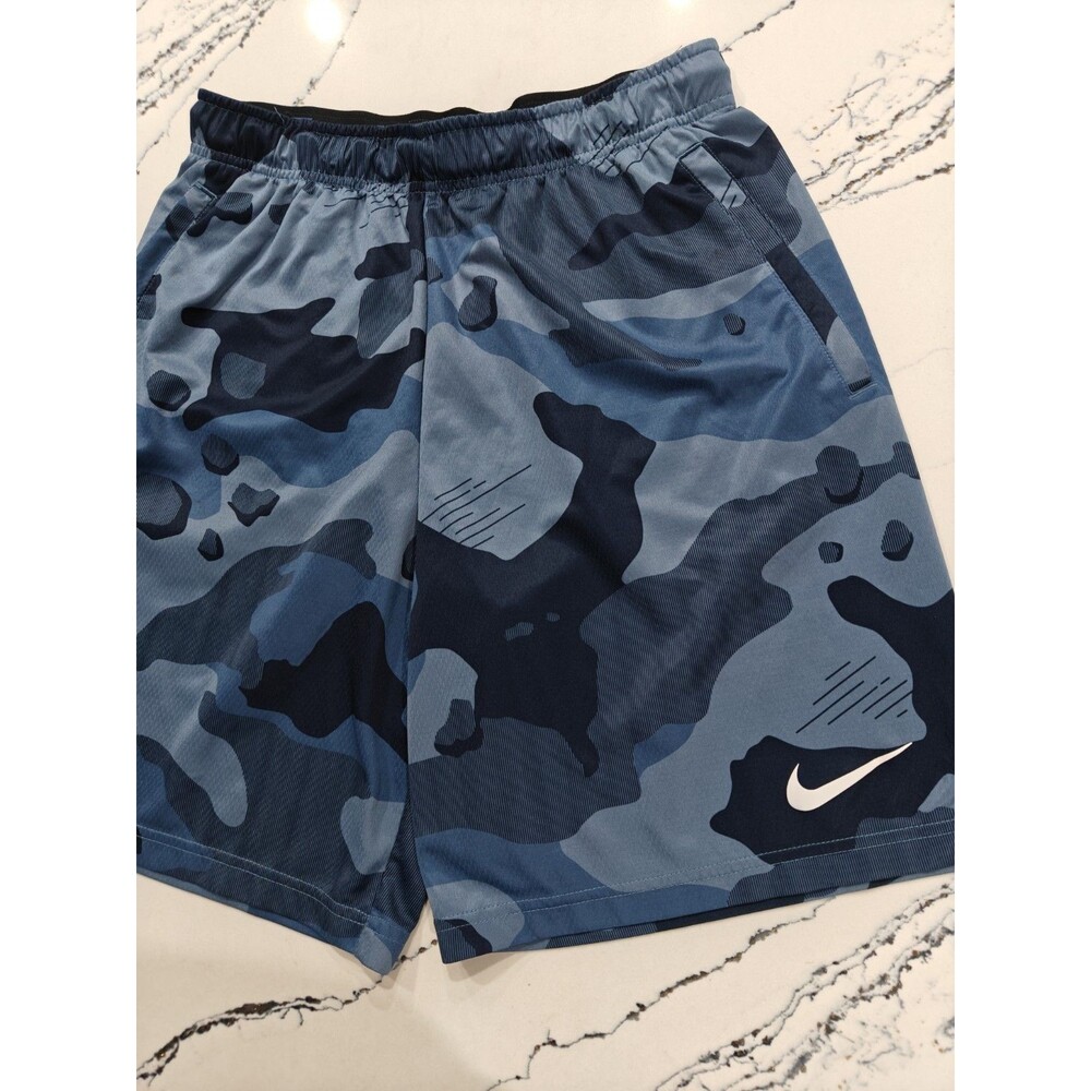 Nike Dri-FIT Camo AOP Flex Athletic Shorts Blue Mens Large